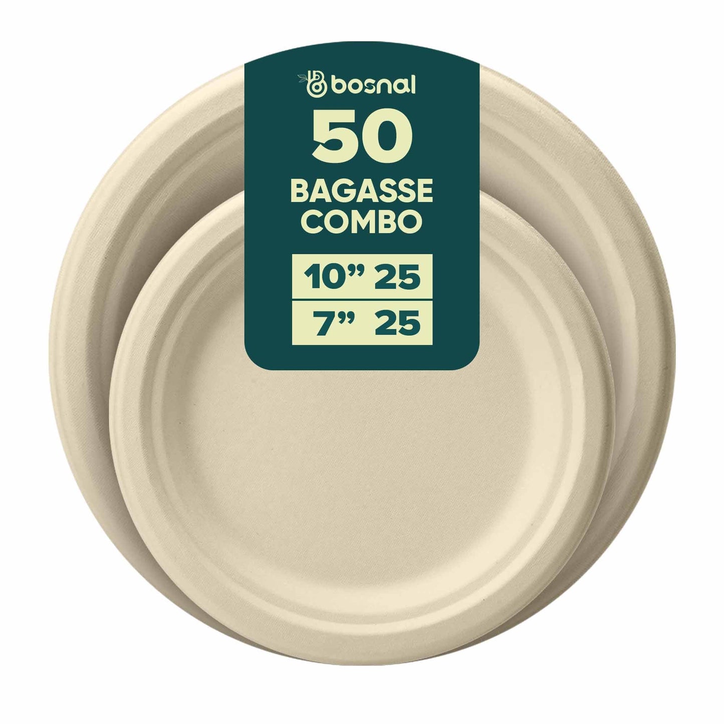 Bosnal – Sugarcane Bagasse Compostable 10 inch and 7 inch Round Plates