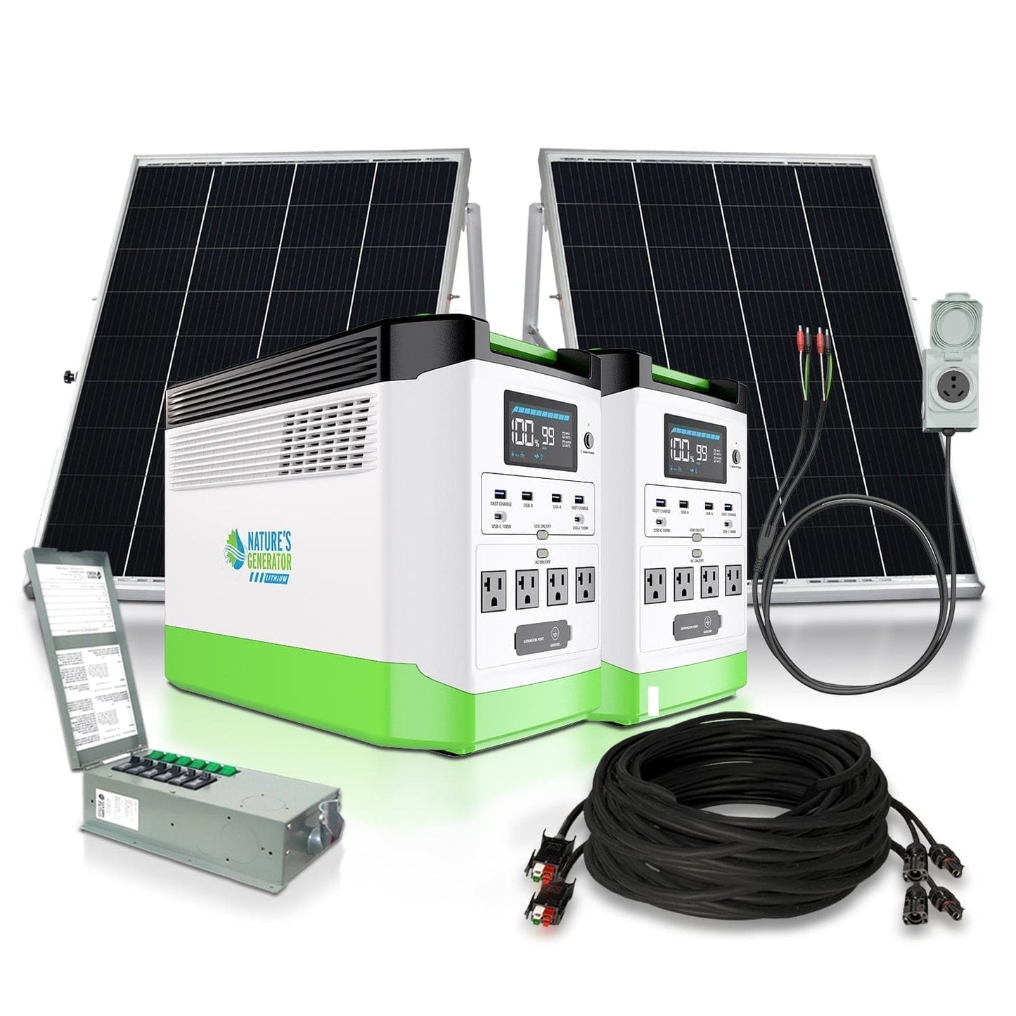 High Capacity Lithium 1800 Solar Generator and Transfer Switch