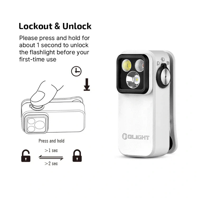 OLIGHT OCLIPPROWH Oclip Pro Clip on Flashlight with Floodlight - White