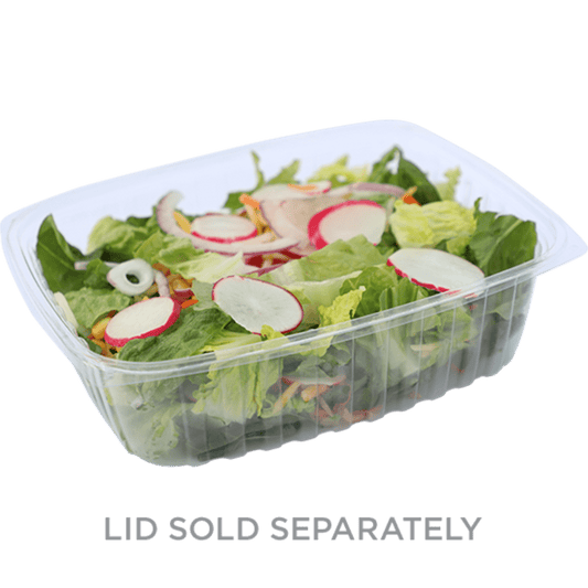 World Centric 48 oz Rectangular PLA Deli Container, Clear (QTY 400), SKU RD-CS-48