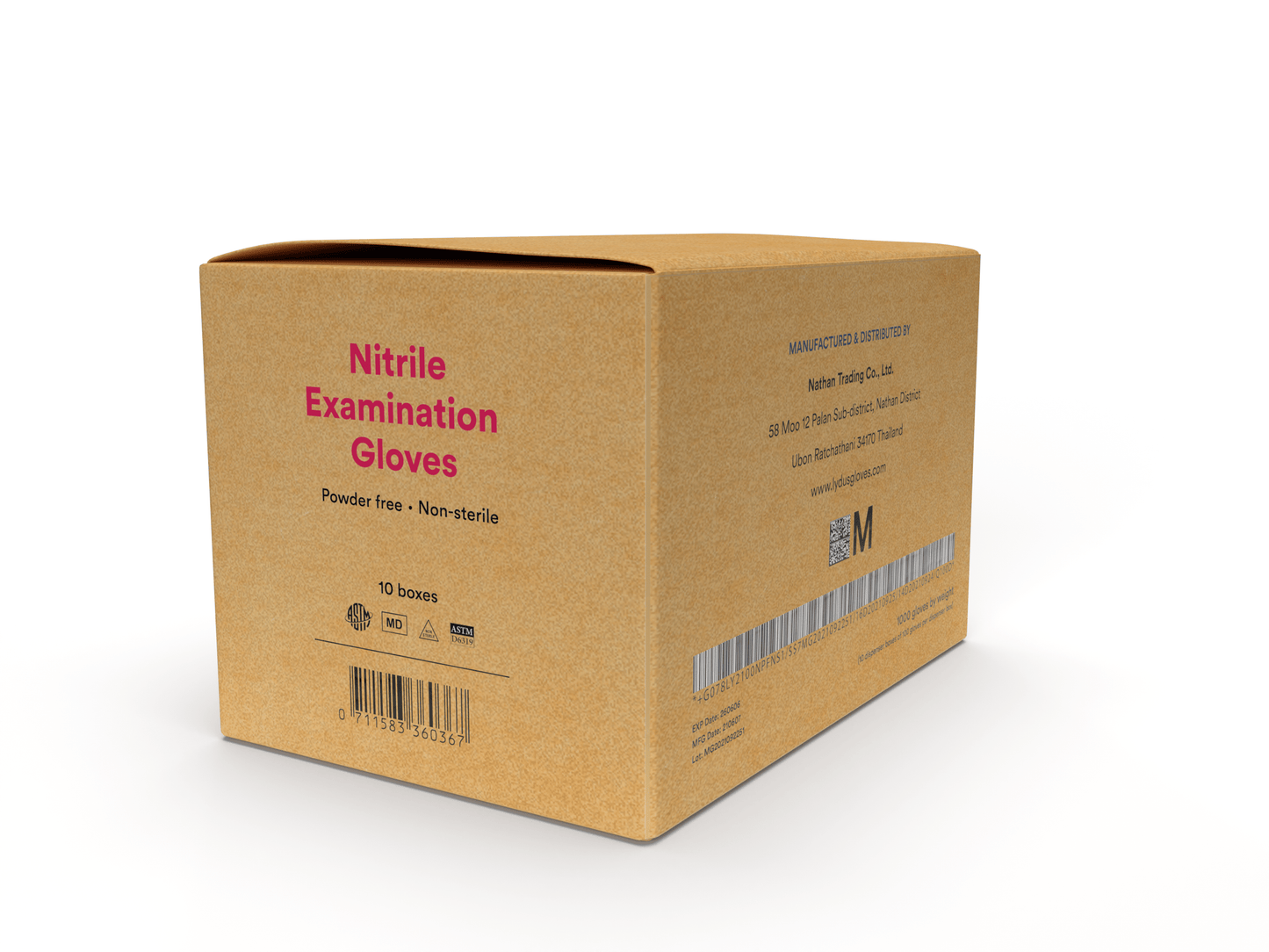 Lydus 5mil Blue Nitrile Examination Gloves (LBN5), case of 1000 (ASTM D6319, FDA 510k)