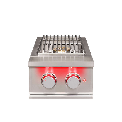 TrueFlame Built-In Double Side Burner with LED Lighting & Stainless Steel Lid