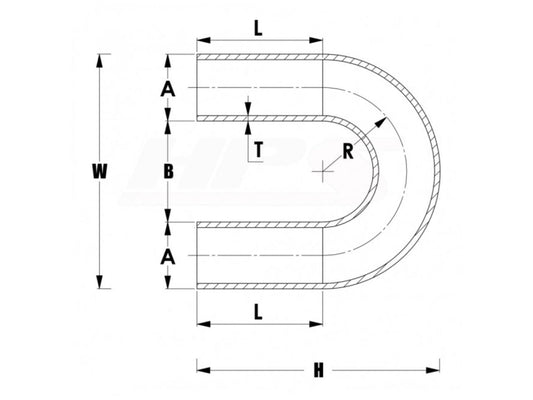 HPS 3/4" OD 180 Degree U Bend 6061 Aluminum Elbow Pipe Tubing 16 Gauge w/ 1-1/2" CLR