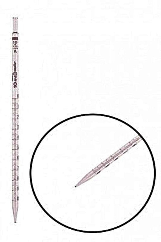 Heathrow Scientific 20140-10A Wide-Tip Serological Pipets, 10 mL, 1.4 mm hole, 366 mm length, 12/pk