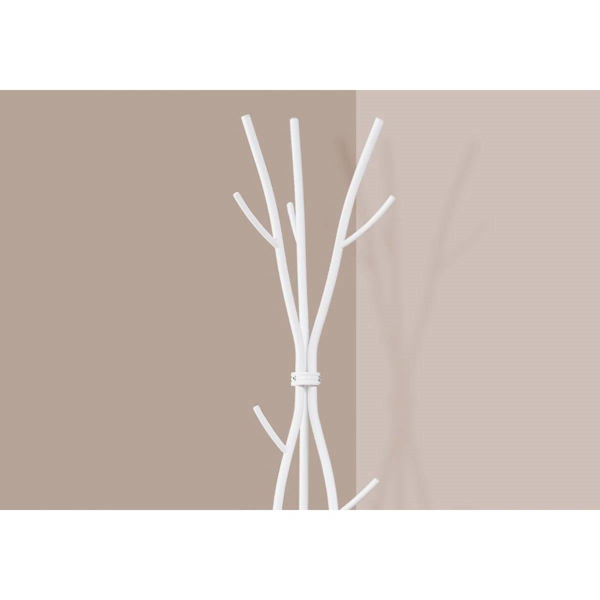 74-inch White Metal Coat Rack Entryway Hall Tree Umbrella Stand