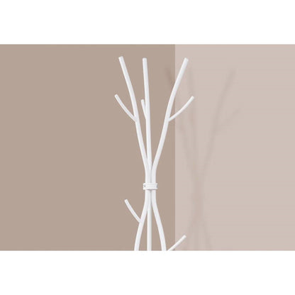 74-inch White Metal Coat Rack Entryway Hall Tree Umbrella Stand