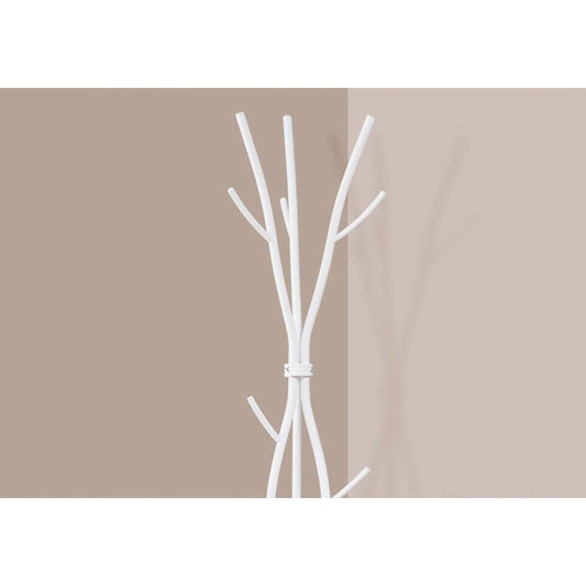 74-inch White Metal Coat Rack Entryway Hall Tree Umbrella Stand