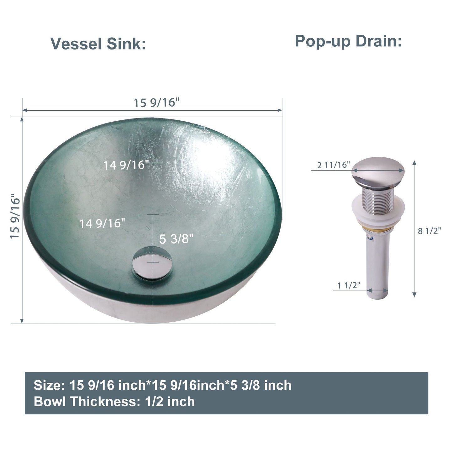 Above Counter Artistic Tempered Glass Bathroom Sink Transparent Counter Top Bathroom Single Bowl Vessel Basin