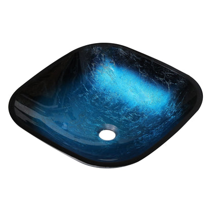 Above Counter Artistic Tempered Glass Bathroom Sink Transparent Counter Top Bathroom Single Bowl Vessel Basin