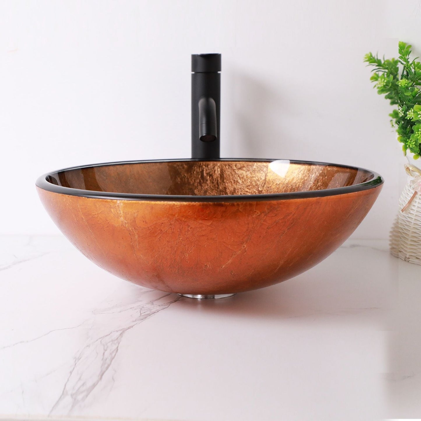 Above Counter Artistic Tempered Glass Bathroom Sink Transparent Counter Top Bathroom Single Bowl Vessel Basin