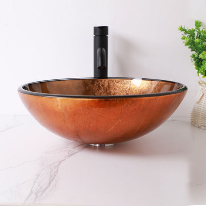 Above Counter Artistic Tempered Glass Bathroom Sink Transparent Counter Top Bathroom Single Bowl Vessel Basin