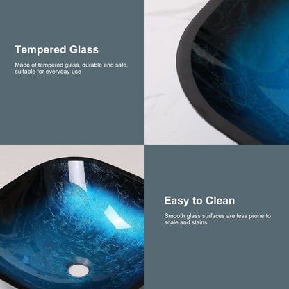 Above Counter Artistic Tempered Glass Bathroom Sink Transparent Counter Top Bathroom Single Bowl Vessel Basin