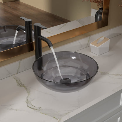 Above Counter Artistic Tempered Glass Bathroom Sink Transparent Counter Top Bathroom Single Bowl Vessel Basin