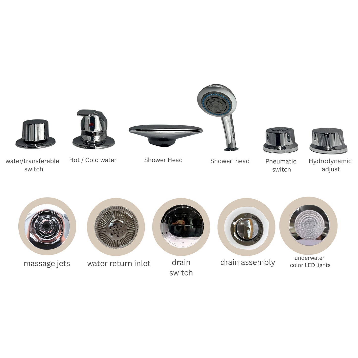 Alora 59-Inch 2-Person Luxury Corner Whirlpool Jetted Bathtub (SAK23819)