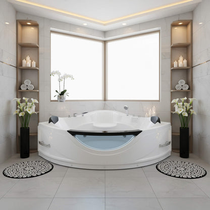 Alora 59-Inch 2-Person Luxury Corner Whirlpool Jetted Bathtub (SAK23819)