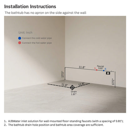 Alora 67-Inch 7-Jets Hydrotherapy Whirlpool Bathtub With Glass Panel (SAK13589)