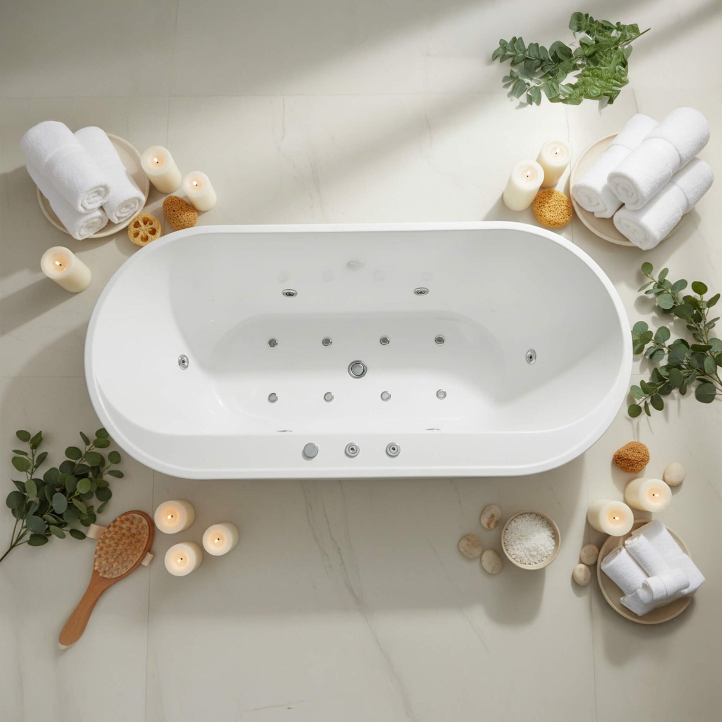 Alora 67-Inch Whirlpool Air Bath Soaking Tub With Adjustable Air Blower [No Faucet] (SAK24960)