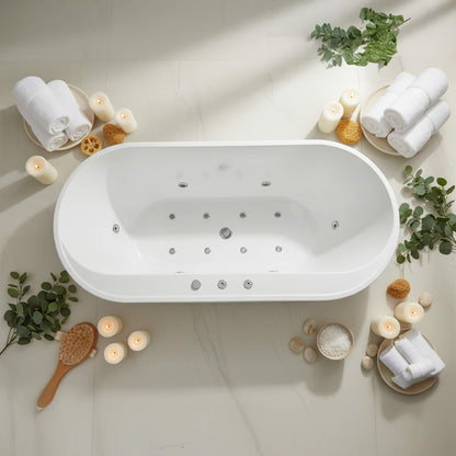 Alora 67-Inch Whirlpool Air Bath Soaking Tub With Adjustable Air Blower [No Faucet] (SAK24960)
