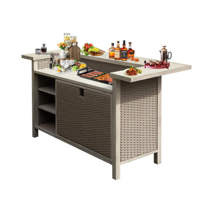 Alora Premium All-Weather Spacious Outdoor Patio Bar Table With Aluminum Frame (SAK51876)