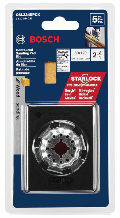 BOSCH OSL234SPCK 5 pc. Starlock® Oscillating Multi-Tool Contoured Sanding Pad Kit