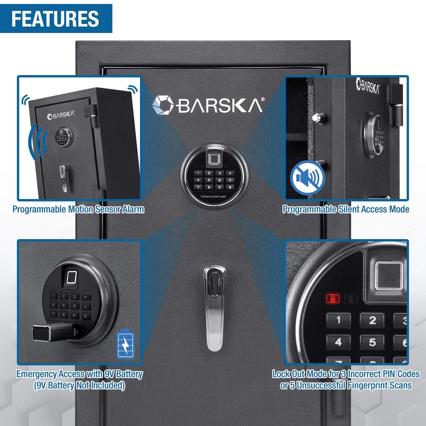Barska 2.02 CF Heavy-Duty Fire Resistant Safe With Biometric Keypad (SAK29487)