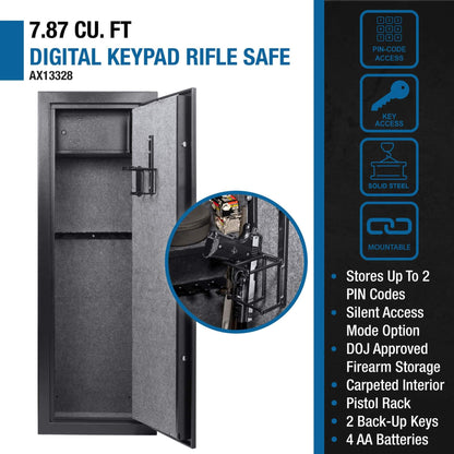 Barska 7.87 CF Extra-Large Rifle Gun Safe With Electronic Keypad And Secure Lock (SAK18420)