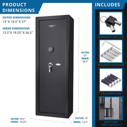 Barska 7.87 CF Extra-Large Rifle Gun Safe With Electronic Keypad And Secure Lock (SAK18420)