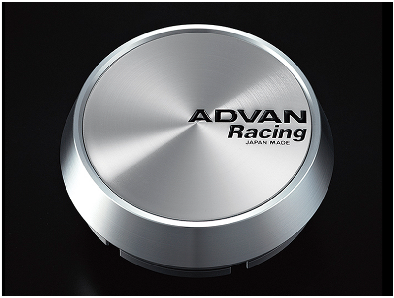 Advan Racing Center Cap 73mm Middle Height - Platinum Silver + Black Letters YV5966