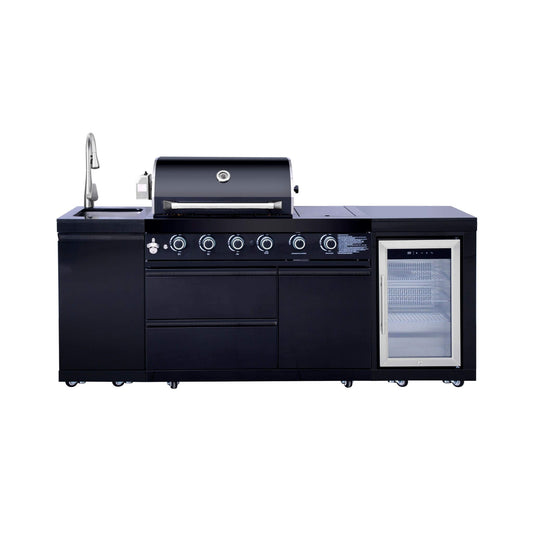 Castelle Flame Monarch 4-Burner 72000 BTU BBQ Island With Fridge And Sink (SAK68127)