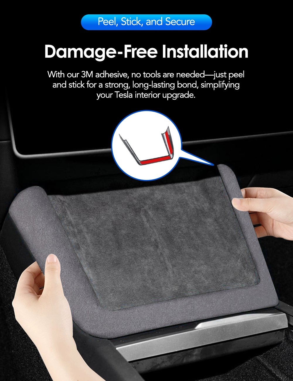 Center Console Wireless Charger Cover Trim for Model 3 Highland & Model Y Juniper