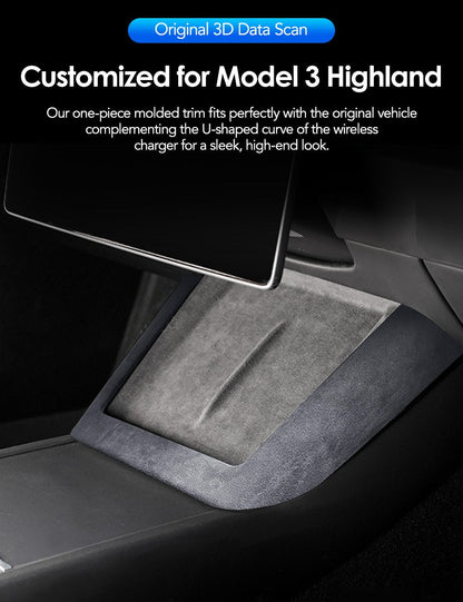 Center Console Wireless Charger Cover Trim for Model 3 Highland & Model Y Juniper