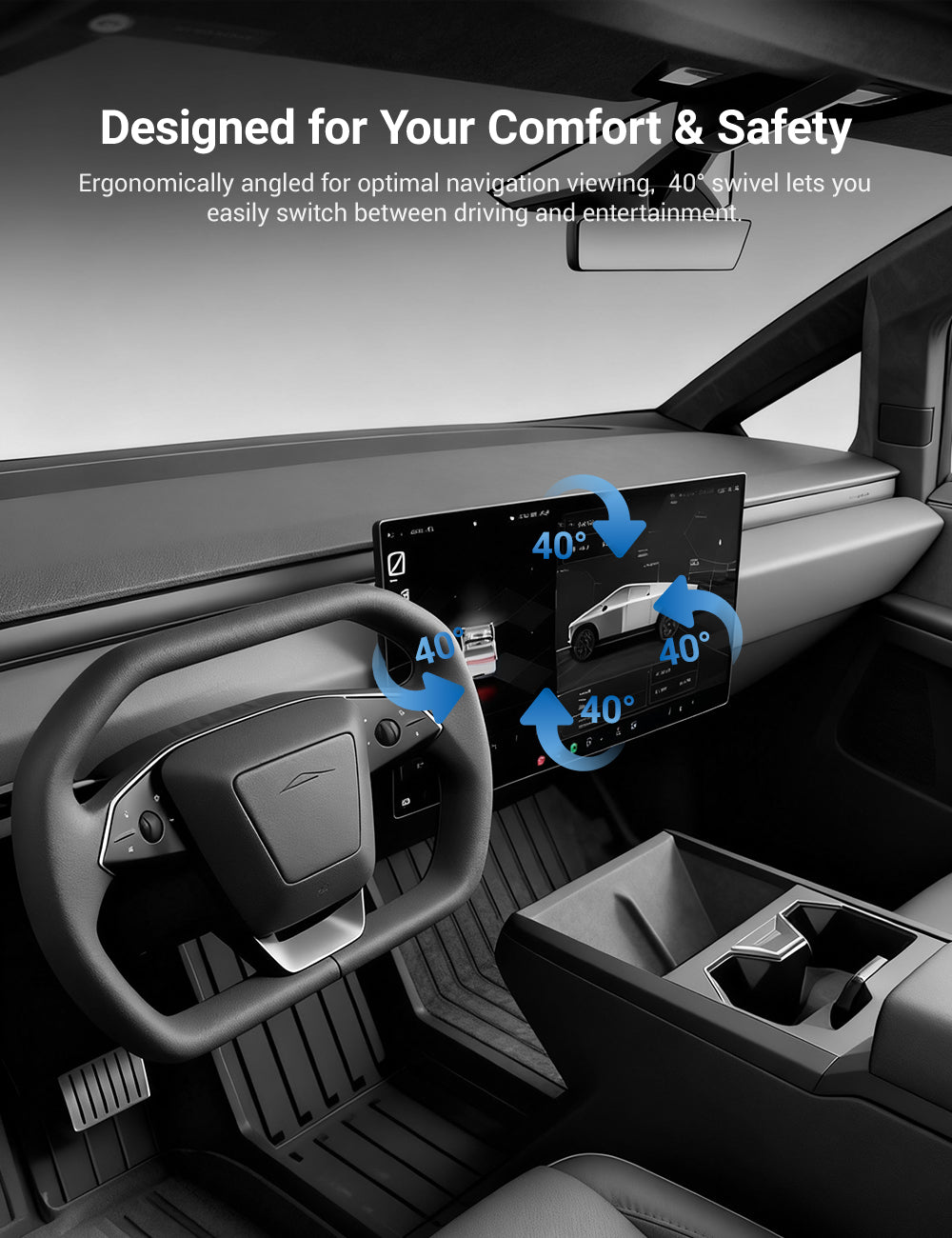 Center Screen Swivel Rotating Mount Kit for Cybertruck | TESERY