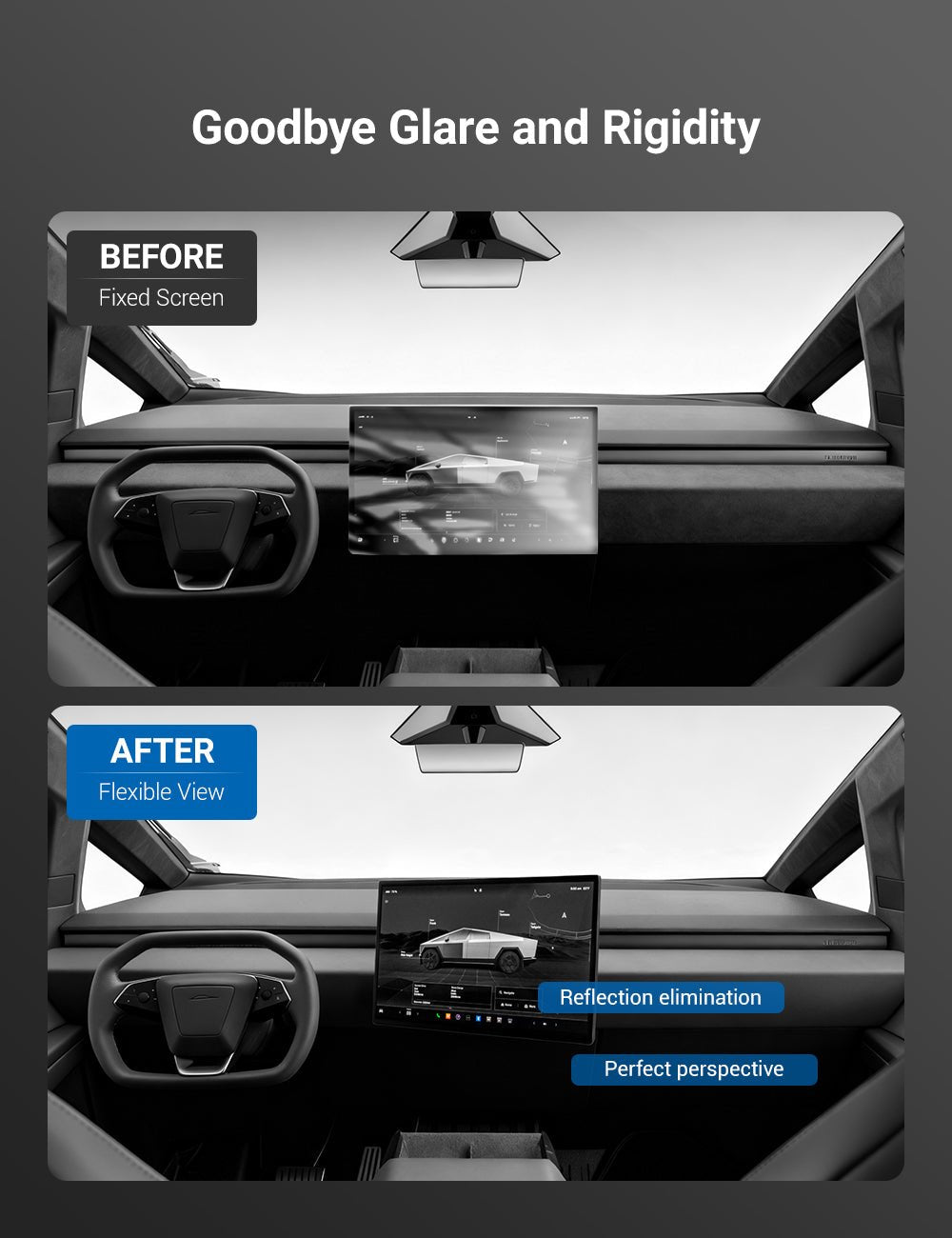 Center Screen Swivel Rotating Mount Kit for Cybertruck | TESERY