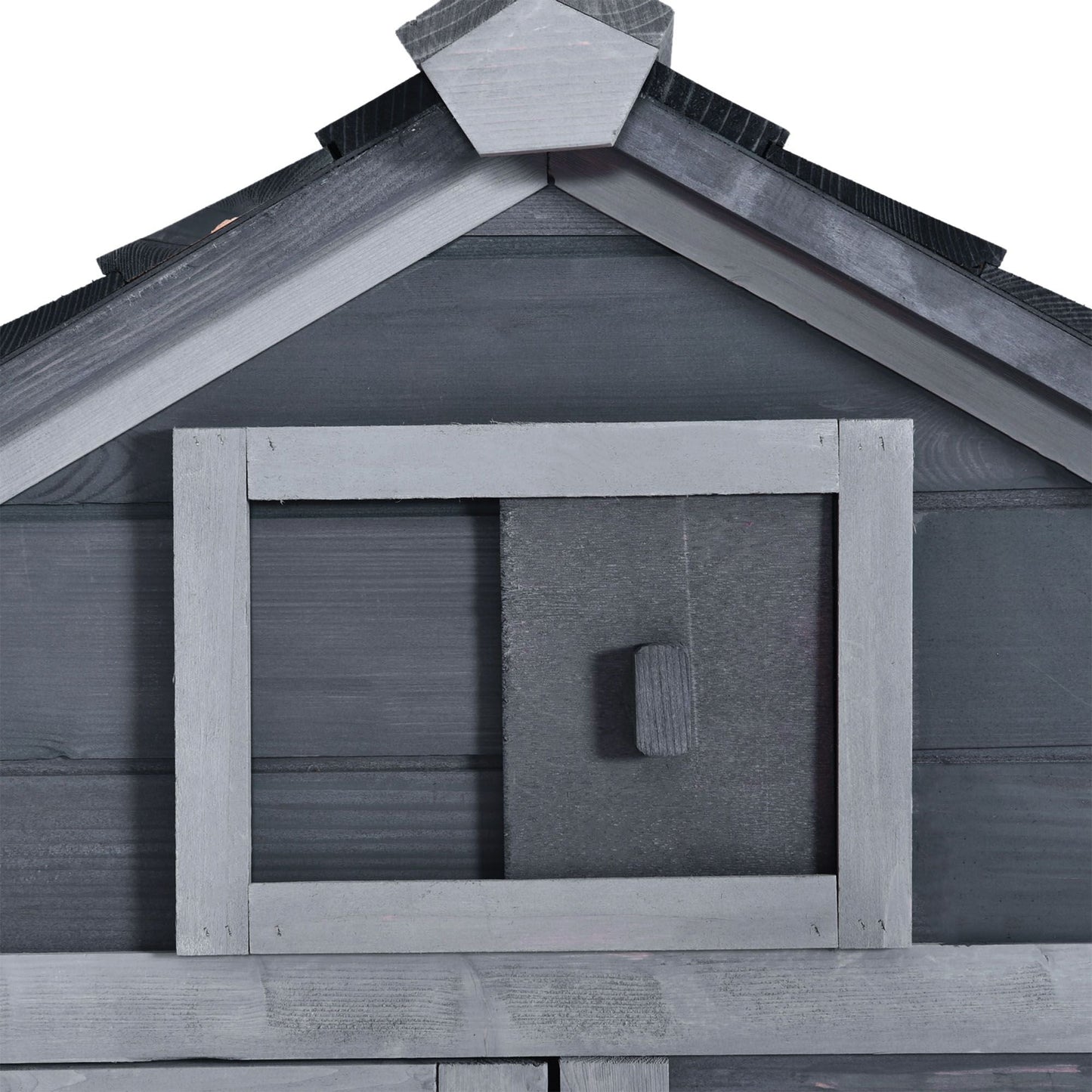 Chicken Coop Kit 59 Outdoor Solid Wood Enclosed House Ventilation Gray