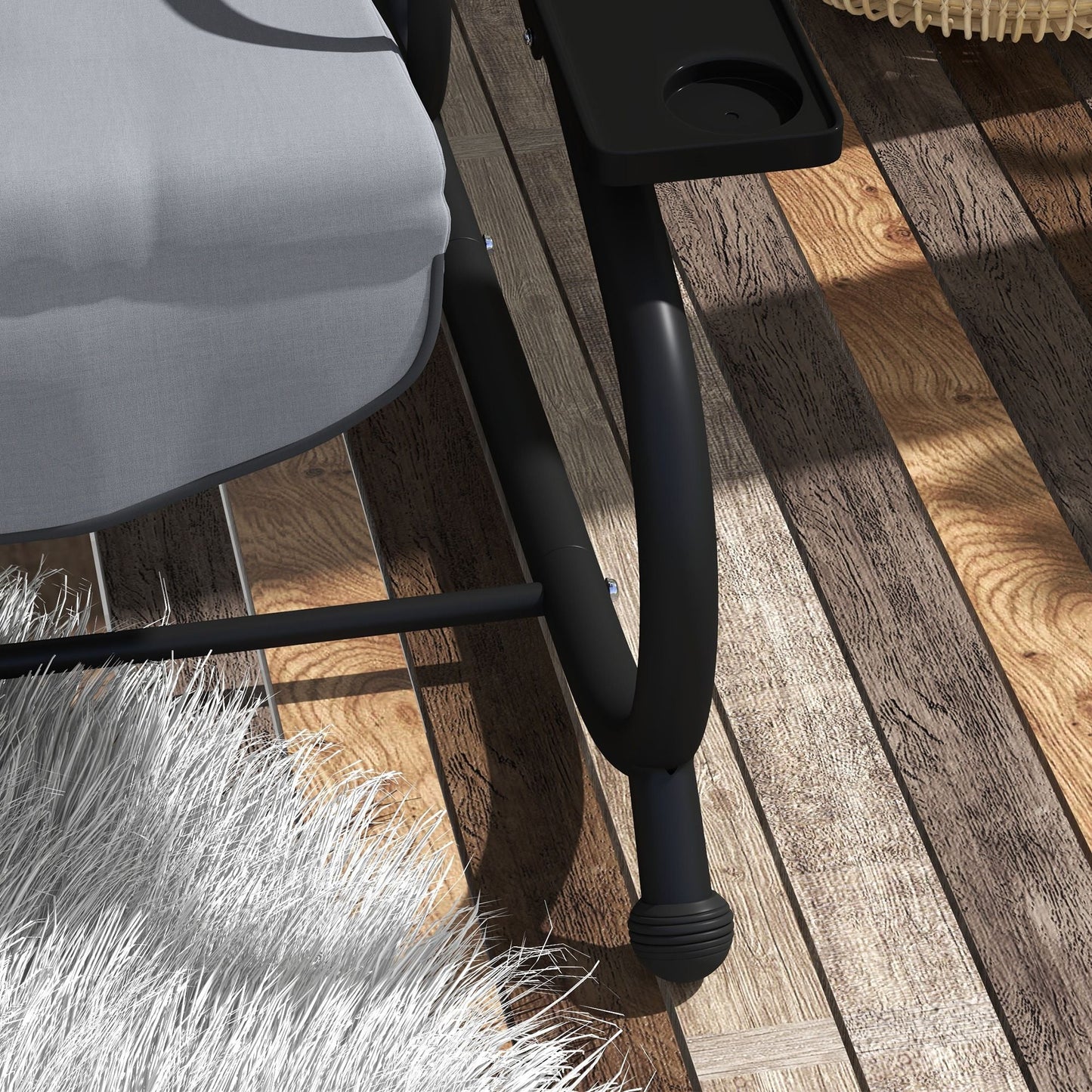 Swing Bench Free Standing Porch with Adjustable Canopy Cushion and Pillows