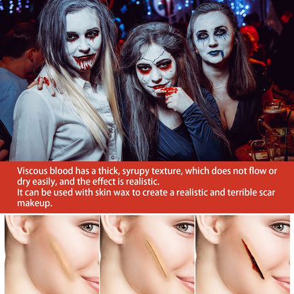 EELHOE Halloween Fake Blood Makeup Set, y Atmosphere Realistic Skin Wax Fake Blood Special Effects Makeup Set
