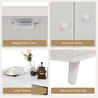 Cat Litter Box Enclosure with Divider and Double Doors