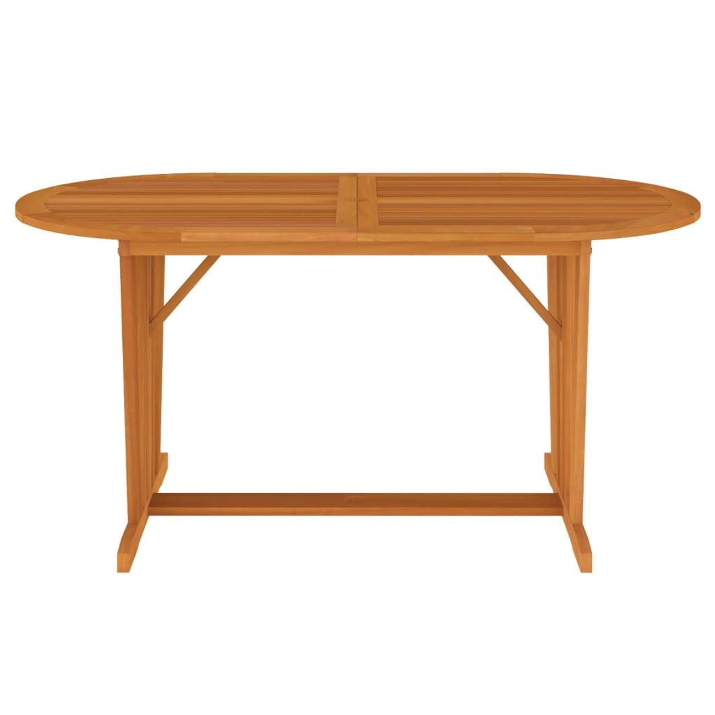 Garden Table Natural Wood Solid Eucalyptus Wood Medium Extendable