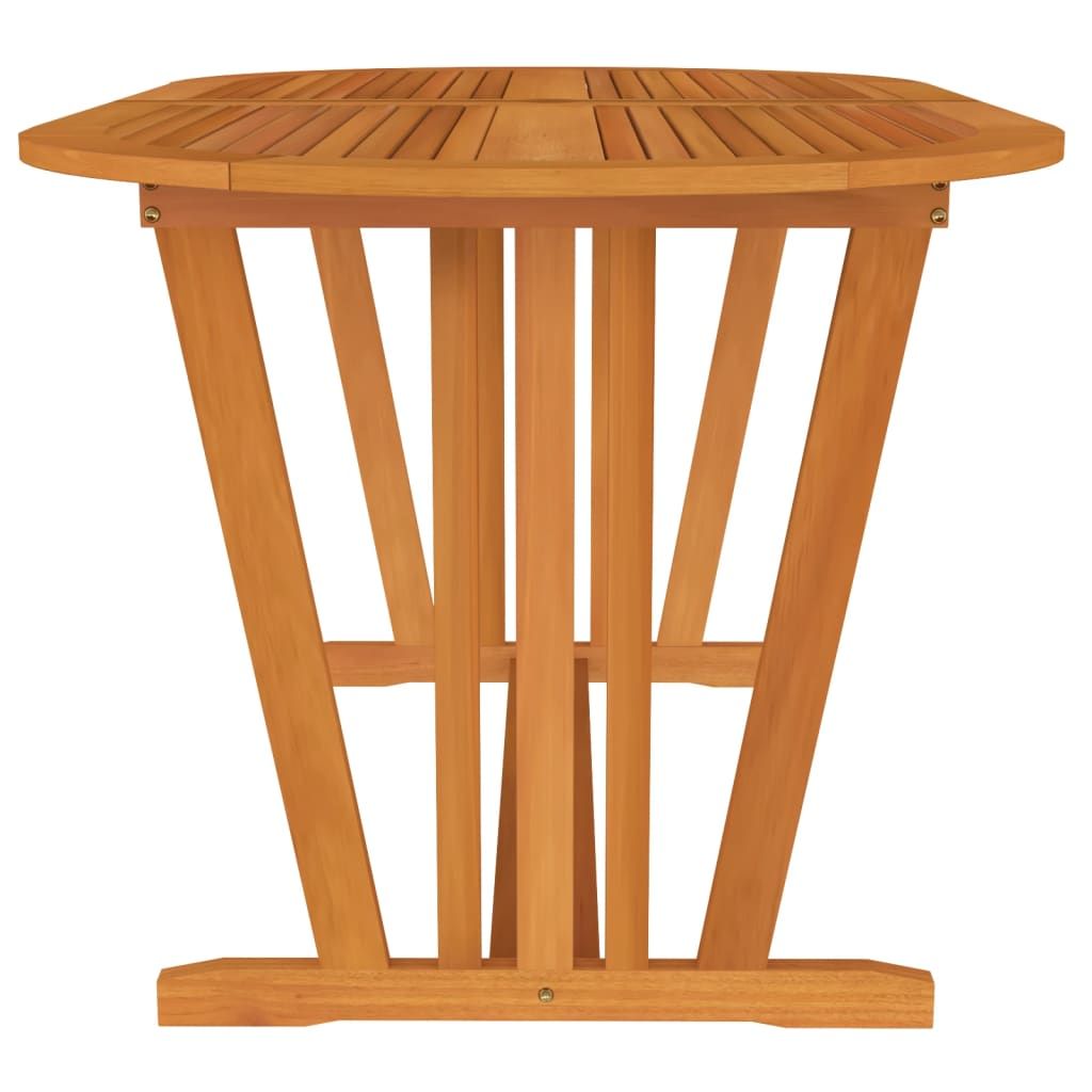 Garden Table Natural Wood Solid Eucalyptus Wood Medium Extendable