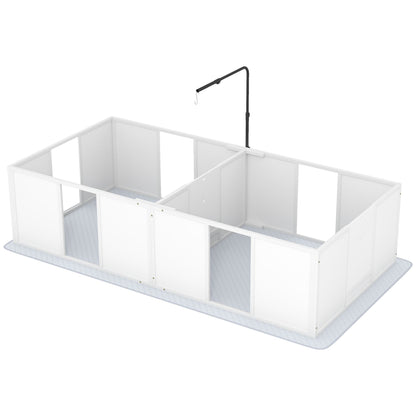 PawHut Whelping Box for Dogs, Newborn Puppy Supplies with Retractable Light Stand, Waterproof Pee Pad, Adjustable Height Door for Small and Medium Breed Dogs, 77" x 38"