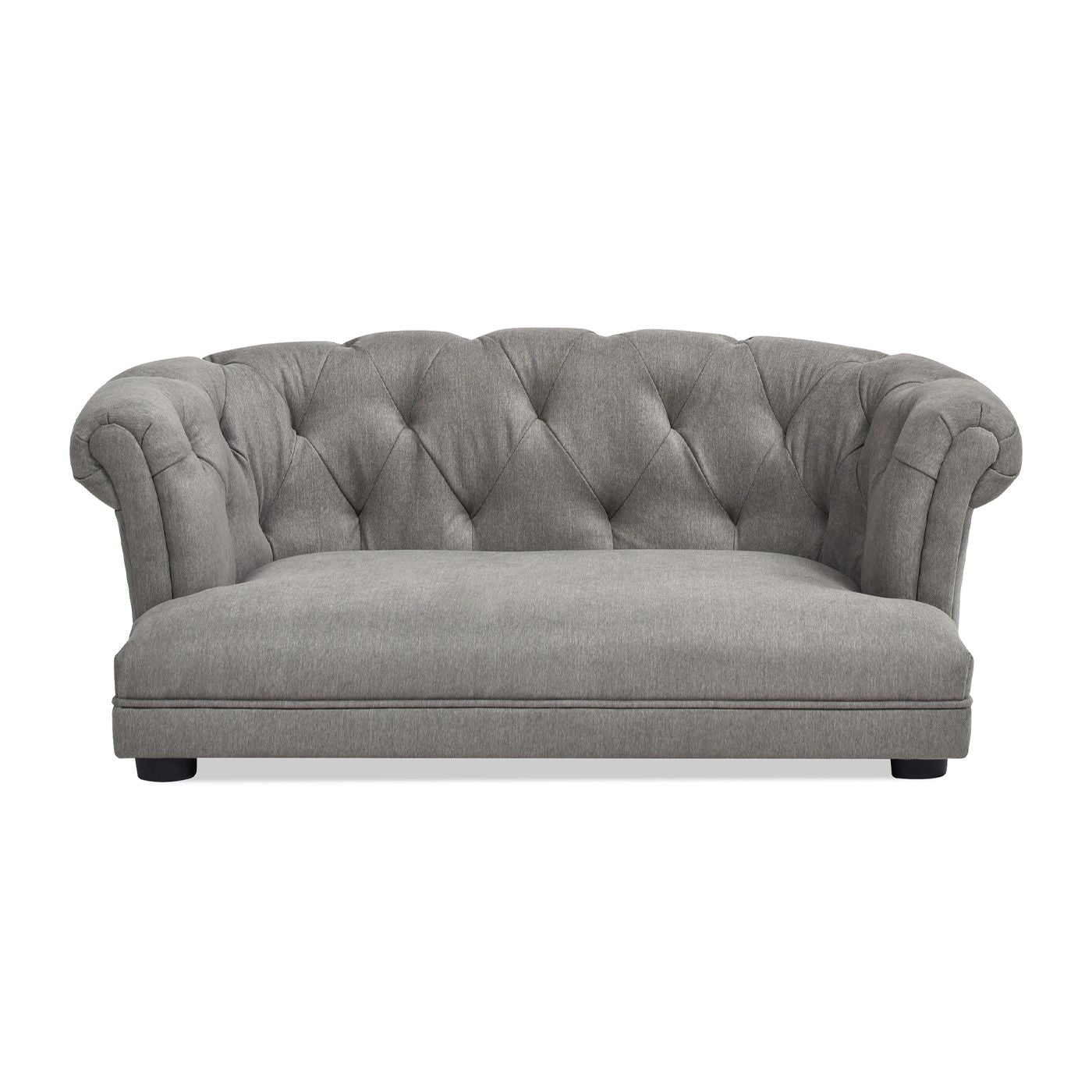 Kiki 36.5" Chesterfield Dog Sofa Bed, Medium, Uptown Gray Stain Resistant High Performance Polyester
