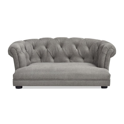 Kiki 36.5" Chesterfield Dog Sofa Bed, Medium, Uptown Gray Stain Resistant High Performance Polyester