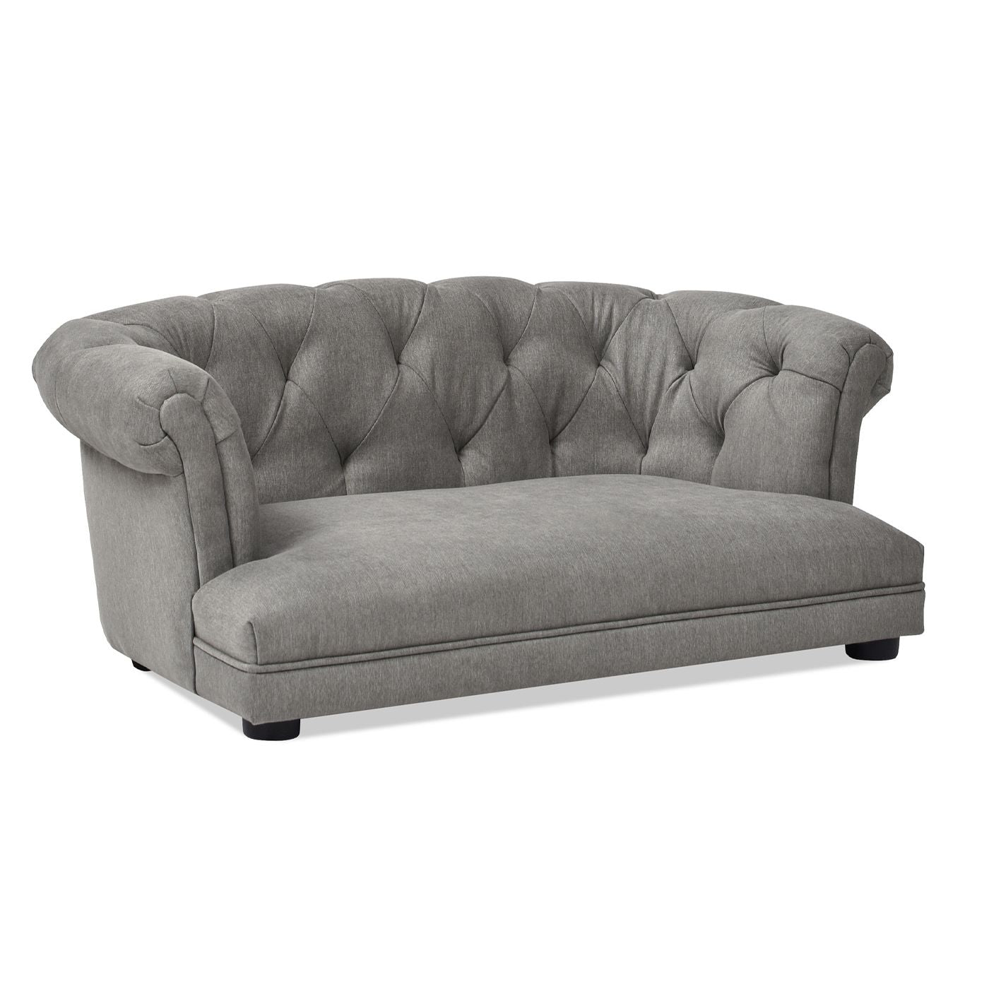 Kiki 36.5" Chesterfield Dog Sofa Bed, Medium, Uptown Gray Stain Resistant High Performance Polyester
