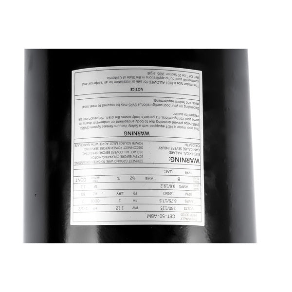 Swimming Pool Motor USQ1152 Square Flange 1.5 HP Brand New Single Speed 3450 RPM 60 HZ 115/230 Volts