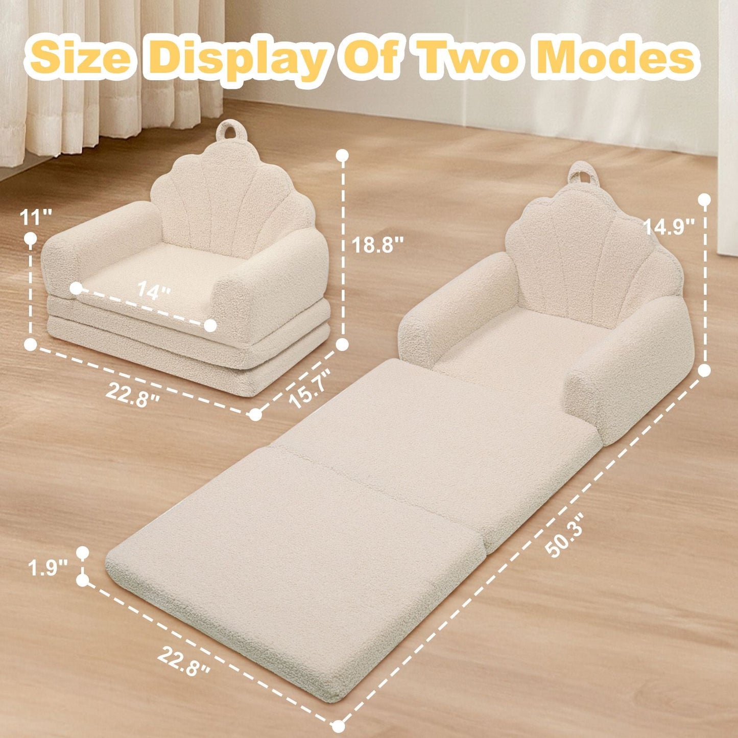 Shell-Shaped Convertible Dog Bed Sofa (22.8"x18.8"x15.7"): 2-in-1 Pet Bed & Couch With Machine-Washable Cover, Stylish Colors For Small/Medium/Large Dogs & Cats