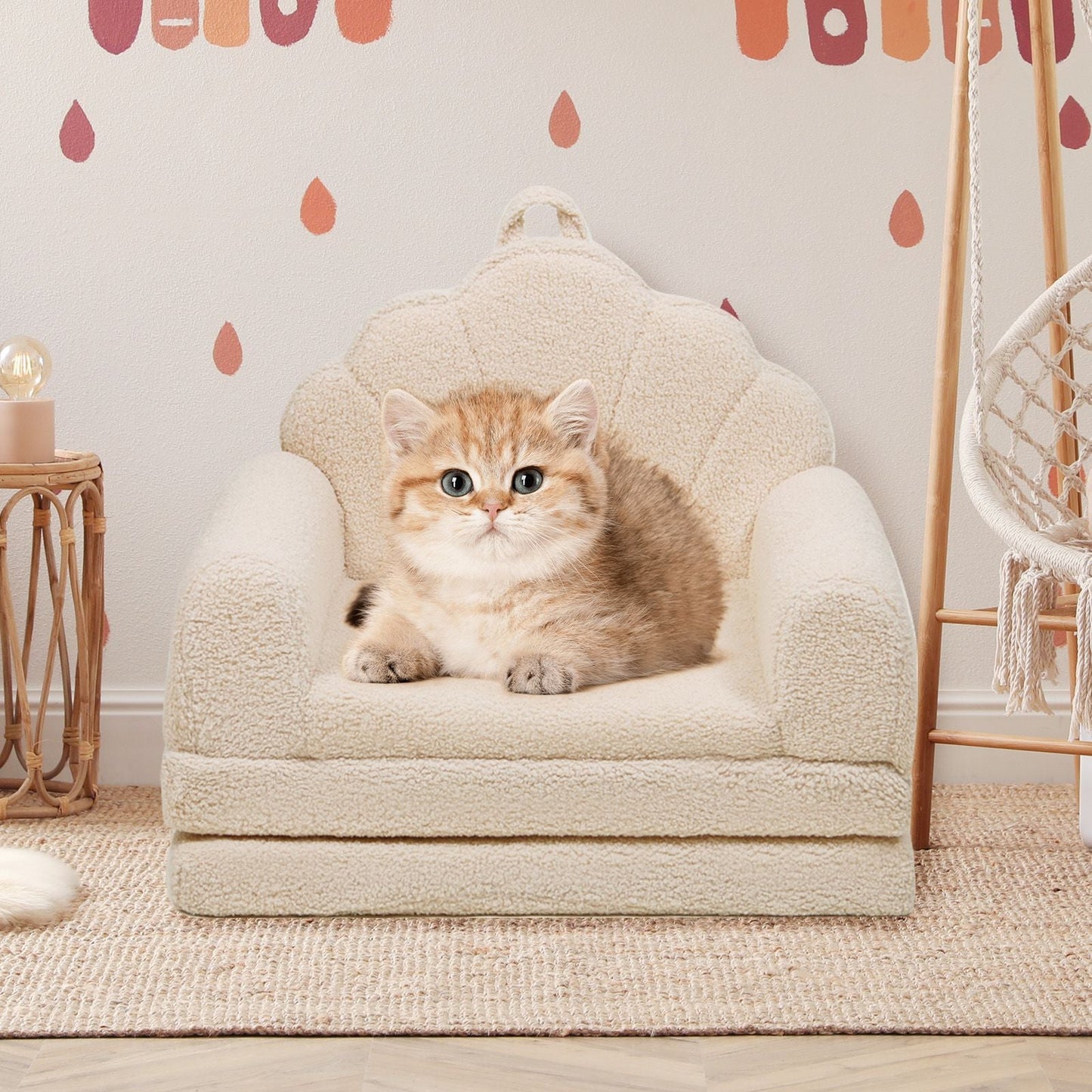 Shell-Shaped Convertible Dog Bed Sofa (22.8"x18.8"x15.7"): 2-in-1 Pet Bed & Couch With Machine-Washable Cover, Stylish Colors For Small/Medium/Large Dogs & Cats