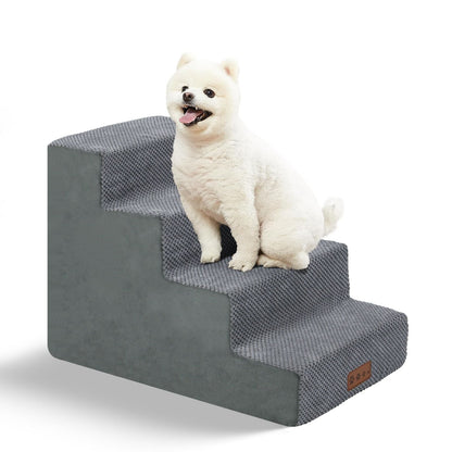 Dog Stairs For High Beds And Sofas - Pet Stairs For Older Dogs And Cats With Removable, Washable Covers And Non-slip Bottoms