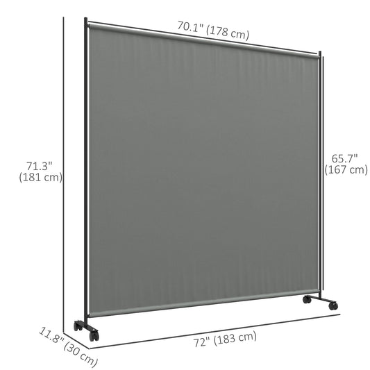 Outdoor Room Divider with Castor Wheels, Rolling Privacy Screen for Patio Backyard Pool Hot Tub, 6ft Tall