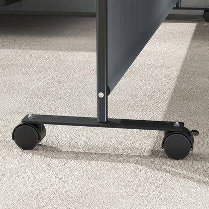 Outdoor Room Divider with Castor Wheels, Rolling Privacy Screen for Patio Backyard Pool Hot Tub, 6ft Tall