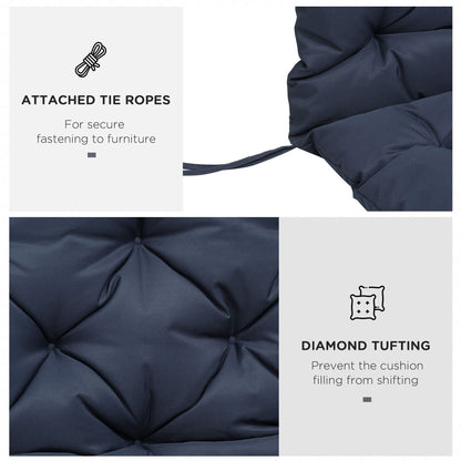 Porch Swing Cushion Garden Bench Cushion with Backrest, Non-Slip 3-Seater Thick Pad, Swing Chair Mat Replacement for Indoor and Outdoor, 59.1" x 38.6", Dark Blue